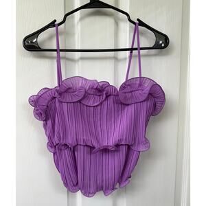 Lush small NWT Purple top ruffle Lavender ($36 retail) fairy girly festival crop